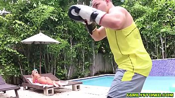 Preview 1 of Japanese Milking Men - Stepbro screwing Ally Berrys pussy doggystyle