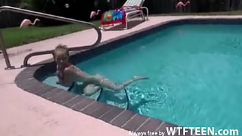 Preview 1 of And Innocent Girl - My Ex Slutty Girl Thinks That Free Swimming In My Pool,  But I Want To Blowjob Always free by WTFteen