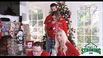 Preview 1 of Kazakh Lesbian - StepBrother Fucks StepSister During Christmas