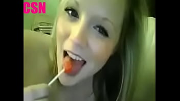 Preview 1 of Brazilian Carnival Pussy - Blonde sucking lollipop