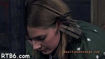 Preview 2 of Left Cum Inside Pussy - Painful clamping for beauty&#039_s mambos
