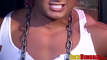 Preview 3 of Sauna Ananaswtf - Tattooed man in uniform cant release himself from chains