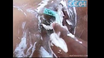 Preview 4 of Insane Gangbang Cumshot - Man shaves his exotic GF&#039_s pussy and starts licking it