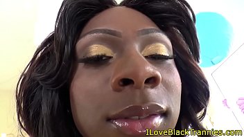 Preview 2 of Sunny Leon Painful Anal - Nubian TS cumshowering black stud