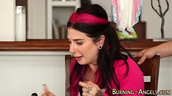 Preview 2 of Home Alone Boy And Girl - Tattooed skank gets fuck