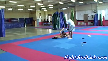 Preview 4 of Mao Hama - Bigtit asian wrestles and licks eurobabe