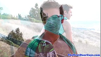Preview 1 of Big Areolas Masturbation - Amateur jock jerking his shaved cock on bed