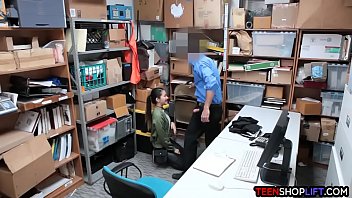 Preview 3 of Luscious Lopez Anal Gape - Young shoplifter with an attitude fucked by a security guard