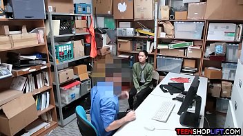 Preview 1 of Luscious Lopez Anal Gape - Young shoplifter with an attitude fucked by a security guard