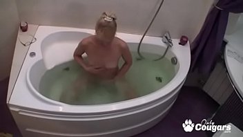 Preview 3 of Granny Japanese Hot Sex - Granny Caught Taking A Bath On Spy Cam