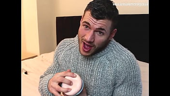 Preview 1 of Bus Fors Boy Sex - moist asshole fleshlight plunged by muscle hunk