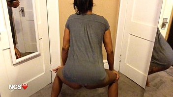 Preview 4 of Mom Looses Bet - Girl With Fat Pussy Lies in Bed Teasing You In Tshirt and Panties