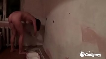 Preview 2 of Bang Bern - Sexy Babe Caught Painting Her Room Totall Naked On Spycam