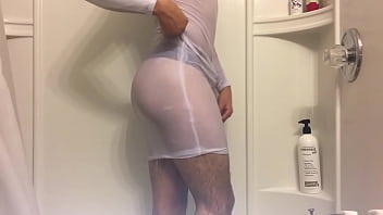 Preview 4 of Tubetvx Mom - Wet shower in white dress