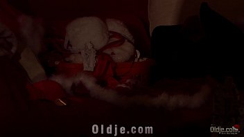 Preview 1 of Sexy Breast Kiss - Orgy for Christmas sexy girl Nesty gangbang fucking 8 old men