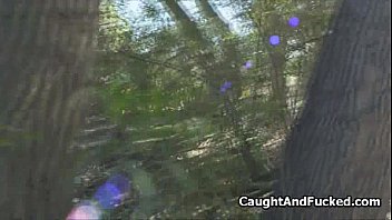 Preview 1 of Hidden Sex Blowjob - Busted candle fucker blows in forest
