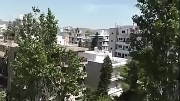 Preview 3 of Igi Gime - She talks with a neighbor and dildo masturbates on balcony