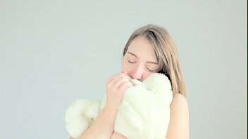 Preview 3 of Galle Sex - Hot naked blonde cuddling her teddy bear