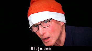 Preview 2 of Ergan - Christmas gangbang 8 old dicks fuck young busty Julie Skyhigh