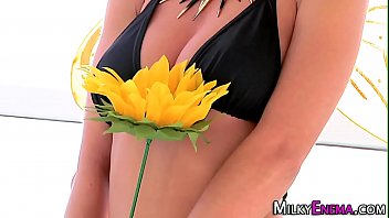 Preview 1 of Love Sis Com - Enema slut rubs flower