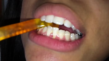 Preview 2 of Oil Fukingo - Vore Fetish - Brandy Eats Gummy Worms Video 2