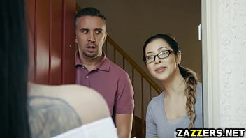 Preview 1 of God Gifted Hot - Raven Bay gave a sloppy welcome blowjob to her neighbor