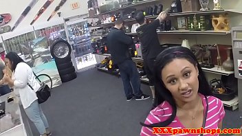 Preview 1 of Awek Sekolah Melayu Sex - Amateur pawnshop latina fucked on desk