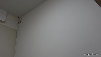 Preview 1 of Self Fucking Video - Natural Tits Japanese girl changes from flight attendant uniform into micro bikini