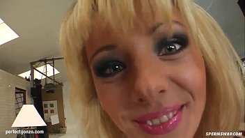 Preview 1 of Story Nude Chubby Double - Magdalen and Tina milking a guy in hardcore threesome scene for messy cum to sha