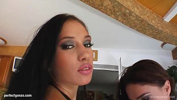 Preview 1 of Omegle Teen Show - Molly and Julia in hardcore fuck and cum swapping scene from Sperm Swap