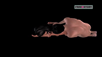 Preview 2 of Cinema Tater - An animated porn video of a Japanese man fucking Indian girl in spoon position.
