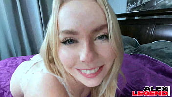 Preview 1 of Nom And Son - Sexy Blonde Haley Spades Has A Huge Wreking By Her Roomy!