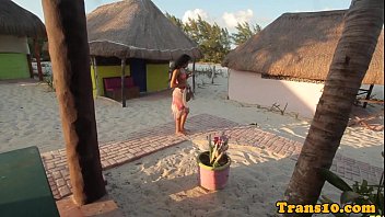 Preview 2 of Teen Age Girls Fucked - Solo latina ts playing with her cock bts