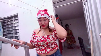 Preview 1 of Desi Xhub Com - Hot stepmom ejaculates on her stepsons cock during Christmas