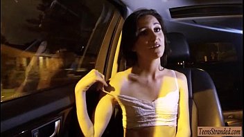 Preview 2 of Xxxx Video In A Car 2018 - Skinny brunette teen Renee Roulette twat banged in the car