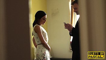 Preview 1 of Cum Swallowing Threesome - Punished british sub swallows masters cum
