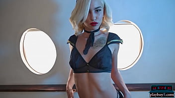 Preview 2 of Randy Spears Eva Angelina - Private jet teen stewardess Kiara Cole gets naked for the client