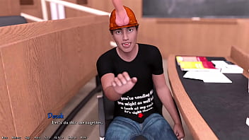 Preview 1 of Big Cock Annal Creampie - Being A DIK #33 - Hot Busty Psychology Teacher Gives Me A Hot Footjob In Class And Switches To Handjob When One Of Her Feminist Students Comes To Ask A Question While I Cum Under The Table