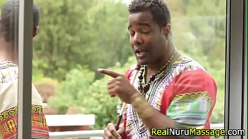 Preview 1 of Blek Hot Mom - Angelic masseuse jerk bbc