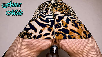 Preview 4 of Atogm Ffm Mature - Juicy pussy penetration Close up PAWG in TIGHT DRESS and GLOVES sensually rides big Toy