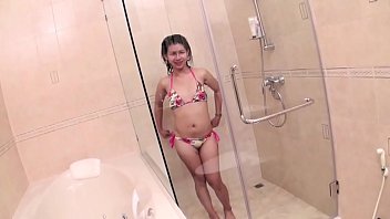 Preview 1 of Art Threesome - Ladyboy Gof Takes Shower