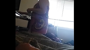 Preview 2 of Mother Daughter Sun Sex Video - My sexy whore getting out of the shower,  shows tits,  pussy and ass