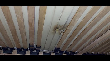Preview 2 of Big Rape Movie - masturbation with the hole in the mattress and ejaculation of sperm under the bed