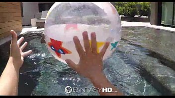 Preview 1 of Wife Rapes Husband - FantasyHD - BlowJob in the pool by Michelle Martinez