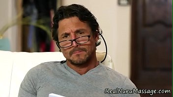 Preview 2 of Flat Mexican - Busty masseuse jerking