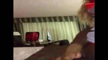 Preview 4 of Cute O - Good little white boy sucking black tranny cock - from trannycamsblog.com