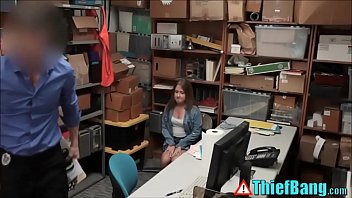 Preview 2 of Cx Arabik - Nervous Teen Thief Brooke Bliss Bangs Security Guard To Escape Jail