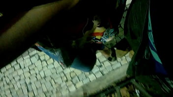 Preview 1 of Small Grail - Punhetando na rua pro marido