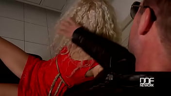 Preview 3 of Turbanli Poorn - The Locker Rocker - Bound Submissive Blonde Ass Fucked