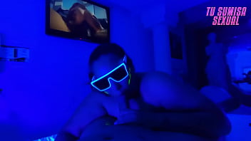 Preview 4 of Afghan Sexsy - Mamada - Garganta Profunda - Cuarto Neon - Soy La Hijastra Mas Sumisa